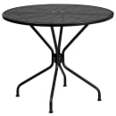 Flash Furniture CO-35RD-02CHR4-BK-GG 35 1/4" Round Patio Table & (4) Square Back Arm Chair Set - Steel, Black thumbnail 2