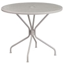 Flash Furniture CO-35RD-03CHR2-SIL-GG 35 1/4" Round Patio Table & (2) Round Back Arm Chair Set - Steel, Light Gray thumbnail 2