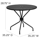Flash Furniture CO-35RD-03CHR4-BK-GG 35 1/4" Round Patio Table & (4) Round Back Arm Chair Set - Steel, Black thumbnail 2
