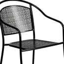 Flash Furniture CO-35RD-03CHR4-BK-GG 35 1/4" Round Patio Table & (4) Round Back Arm Chair Set - Steel, Black thumbnail 6