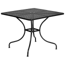Flash Furniture CO-35SQ-02CHR2-BK-GG 35 1/4" Square Patio Table & (2) Square Back Arm Chair Set - Steel, Black thumbnail 2