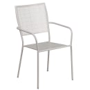 Flash Furniture CO-35SQ-02CHR2-SIL-GG 35 1/4" Square Patio Table & (2) Square Back Arm Chair Set - Steel, Light Gray thumbnail 3