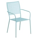 Flash Furniture CO-35SQ-02CHR4-SKY-GG 35 1/4" Square Patio Table & (4) Square Back Arm Chair Set - Steel, Sky Blue thumbnail 3