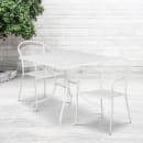 Flash Furniture CO-35SQ-03CHR2-WH-GG 35 1/4" Square Patio Table & (2) Round Back Arm Chair Set - Steel, White thumbnail 4