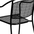 Flash Furniture CO-35SQ-03CHR4-BK-GG 35 1/4" Square Patio Table & (4) Round Back Arm Chair Set - Steel, Black thumbnail 7