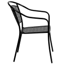 Flash Furniture CO-3-BK-GG Outdoor Stackable Armchair w/ Curved Round Back - Steel, Black thumbnail 3