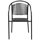 Flash Furniture CO-3-BK-GG Outdoor Stackable Armchair w/ Curved Round Back - Steel, Black thumbnail 5