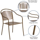 Flash Furniture CO-3-GD-GG Outdoor Stackable Armchair w/ Curved Round Back - Steel, Gold thumbnail 6