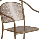 Flash Furniture CO-3-GD-GG Outdoor Stackable Armchair w/ Curved Round Back - Steel, Gold thumbnail 7