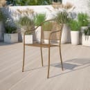 Flash Furniture CO-3-GD-GG Outdoor Stackable Armchair w/ Curved Round Back - Steel, Gold thumbnail 9
