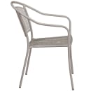 Flash Furniture CO-3-SIL-GG Outdoor Stackable Armchair w/ Curved Round Back - Steel, Light Gray thumbnail 2