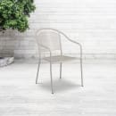 Flash Furniture CO-3-SIL-GG Outdoor Stackable Armchair w/ Curved Round Back - Steel, Light Gray thumbnail 5