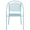 Flash Furniture CO-3-SKY-GG Outdoor Stackable Armchair w/ Curved Round Back - Steel, Sky Blue thumbnail 5