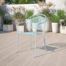 Flash Furniture CO-3-SKY-GG Outdoor Stackable Armchair w/ Curved Round Back - Steel, Sky Blue thumbnail 9