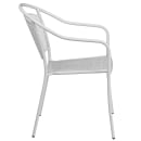 Flash Furniture CO-3-WH-GG Outdoor Stackable Armchair w/ Curved Round Back - Steel, White thumbnail 3
