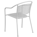 Flash Furniture CO-3-WH-GG Outdoor Stackable Armchair w/ Curved Round Back - Steel, White thumbnail 4