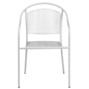 Flash Furniture CO-3-WH-GG Outdoor Stackable Armchair w/ Curved Round Back - Steel, White thumbnail 5