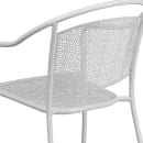 Flash Furniture CO-3-WH-GG Outdoor Stackable Armchair w/ Curved Round Back - Steel, White thumbnail 8