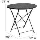 Flash Furniture CO-4-BK-GG 30" Round Folding Patio Table w/ Rain Flower Design Top - Steel, Black thumbnail 2