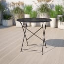 Flash Furniture CO-4-BK-GG 30" Round Folding Patio Table w/ Rain Flower Design Top - Steel, Black thumbnail 6