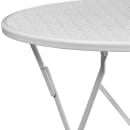 Flash Furniture CO-4-WH-GG 30" Round Folding Patio Table w/ Rain Flower Design Top - Steel, White thumbnail 4