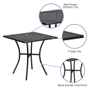 Flash Furniture CO-5-BK-GG 28" Square Patio Table w/ Rain Flower Design Top - Steel, Black thumbnail 3