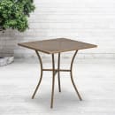 Flash Furniture CO-5-GD-GG 28" Square Patio Table w/ Rain Flower Design Top - Steel, Gold thumbnail 2