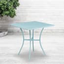 Flash Furniture CO-5-SKY-GG 28" Square Patio Table w/ Rain Flower Design Top - Steel, Sky Blue thumbnail 2