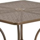 Flash Furniture CO-6-GD-GG 35 1/2" Square Patio Table w/ Rain Flower Design Top & Umbrella Hole - Steel, Gold thumbnail 4
