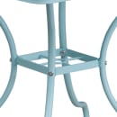 Flash Furniture CO-6-SKY-GG 35 1/2" Square Patio Table w/ Rain Flower Design Top & Umbrella Hole - Steel, Sky Blue thumbnail 5