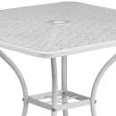 Flash Furniture CO-6-WH-GG 35 1/2" Square Patio Table w/ Rain Flower Design Top & Umbrella Hole - Steel, White thumbnail 4
