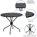 Flash Furniture CO-7-BK-GG 35 1/4" Round Patio Table w/ Rain Flower Design Top & Umbrella Hole - Steel, Black thumbnail 3
