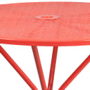 Flash Furniture CO-7-RED-GG 35 1/4" Round Patio Table w/ Rain Flower Design Top & Umbrella Hole - Steel, Coral thumbnail 4