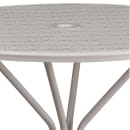 Flash Furniture CO-7-SIL-GG 35 1/4" Round Patio Table w/ Rain Flower Design Top & Umbrella Hole - Steel, Light Gray thumbnail 4