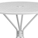 Flash Furniture CO-7-WH-GG 35 1/4" Round Patio Table w/ Rain Flower Design Top & Umbrella Hole - Steel, White thumbnail 4