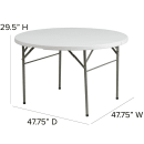 Flash Furniture DAD-122RZ-GG 47 3/4" Round Folding Table w/ Granite White Plastic Top, 29 1/2"H thumbnail 2