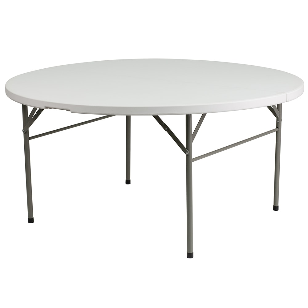 Flash Furniture DAD-154Z-GG 60 1/2" Round Folding Table w/ Granite White Plastic Top, 29 1/2"H