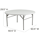Flash Furniture DAD-154Z-GG 60 1/2" Round Folding Table w/ Granite White Plastic Top, 29 1/2"H thumbnail 2