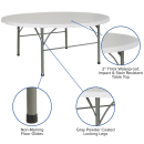 Flash Furniture DAD-183RZ-GG 71" Round Folding Table w/ Granite White Plastic Top, 29"H thumbnail 6