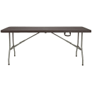 Flash Furniture DAD-FT-180Z-GG Rectangular Folding Table w/ Brown Rattan Top, 29"H thumbnail 2