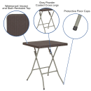 Flash Furniture DAD-FT60-GG 23 1/2" Square Folding  Table w/ Brown Rattan Top, 29"H thumbnail 6