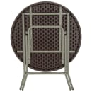 Flash Furniture DAD-FT-80R-GG 31 1/2" Round Folding Table w/ Brown Plastic Rattan Pattern Top, 30 1/4"H thumbnail 3