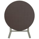 Flash Furniture DAD-FT-80R-GG 31 1/2" Round Folding Table w/ Brown Plastic Rattan Pattern Top, 30 1/4"H thumbnail 4