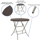 Flash Furniture DAD-FT-80R-GG 31 1/2" Round Folding Table w/ Brown Plastic Rattan Pattern Top, 30 1/4"H thumbnail 6