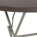 Flash Furniture DAD-FT-80R-GG 31 1/2" Round Folding Table w/ Brown Plastic Rattan Pattern Top, 30 1/4"H thumbnail 7