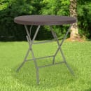 Flash Furniture DAD-FT-80R-GG 31 1/2" Round Folding Table w/ Brown Plastic Rattan Pattern Top, 30 1/4"H thumbnail 9