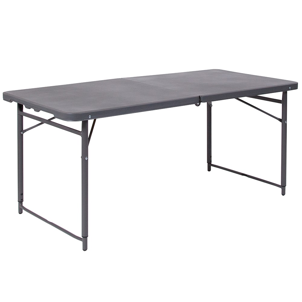 Flash Furniture DAD-LF-122Z-DG-GG Rectangular Folding Table w/ Dark Gray Plastic Top - 48-1/4"W x 23-1/2"D x 29-1/2"H