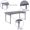 Flash Furniture DAD-LF-122Z-DG-GG Rectangular Folding Table w/ Dark Gray Plastic Top - 48-1/4"W x 23-1/2"D x 29-1/2"H thumbnail 6