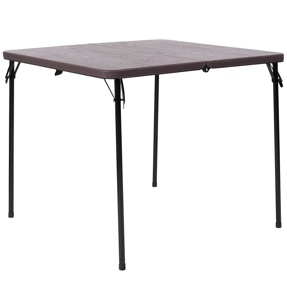 Flash Furniture DAD-LF-86-GG 34" Square Folding Table w/ Wood Grain Plastic Top, 28 1/2"H