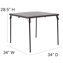 Flash Furniture DAD-LF-86-GG 34" Square Folding Table w/ Wood Grain Plastic Top, 28 1/2"H thumbnail 2